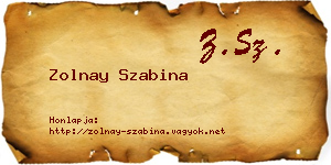 Zolnay Szabina névjegykártya